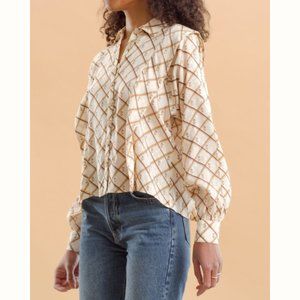 byTiMo Checked Delicate Blouse New XS